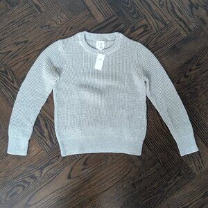 Gap Kids Boys Cotton Long Sleeve Waffle Knit Sweater Size Small 6-7 Gray New!